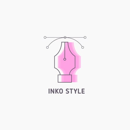 Pen Tool Icon in Pink Logo Design Template