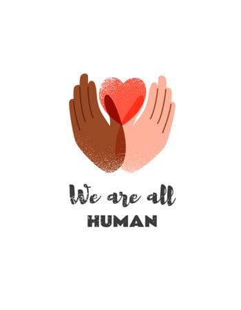 Diversity concept with Hands holding Heart T-Shirt – шаблон для дизайну