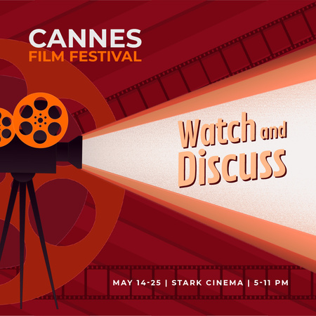 Cannes Film Festival Announcement Animated Post tervezősablon