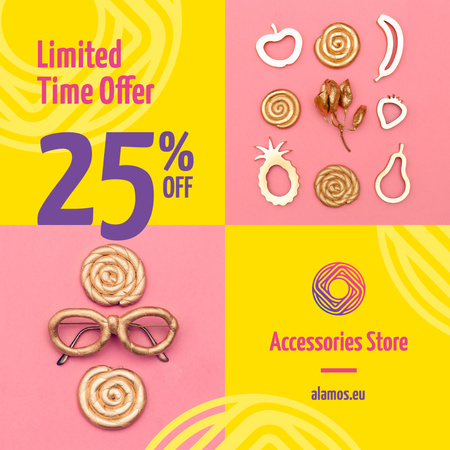 Shiny Female Accessories Sale Announcement Instagram Design Template
