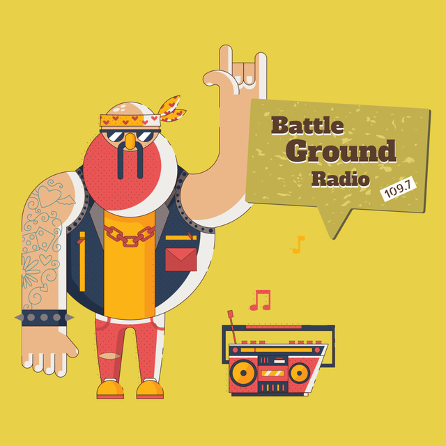 Rocker listening to Boombox Animated Post Design Template