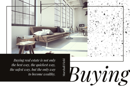 Plantilla de diseño de Modern Living Room Interior Postcard 