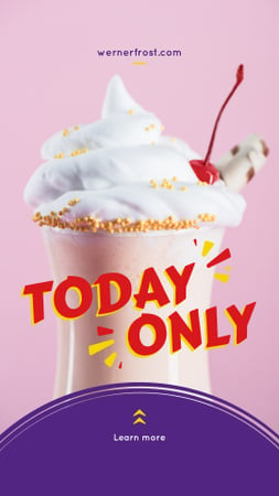 Ontwerpsjabloon van Instagram Story van Cocktail with whipped cream