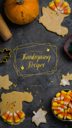 Hálaadás sütik és édességek főzése Instagram Story tervezősablon