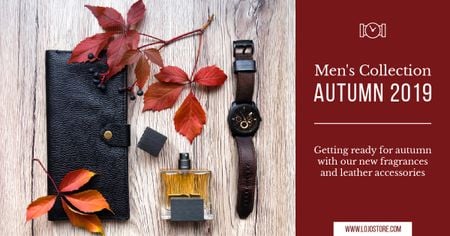 Autumnal Men's Collection Ad Leather Wallet Facebook AD tervezősablon