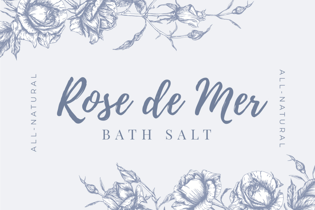 Skincare Salt ad on Flowers sketch Label Design Template