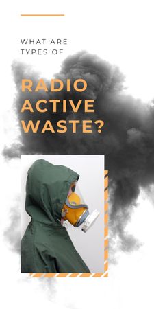 Radioactivity concept with Man in protective mask Graphic Design Template