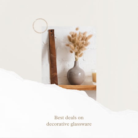 Designvorlage Dried flowers in Vase for Home Decor für Instagram