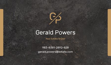Template di design Real Estate Agent Services with Marble Black Texture Business card