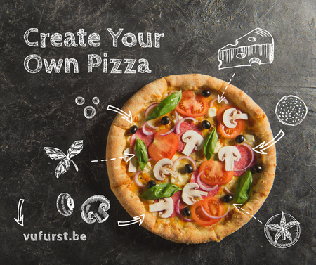 Modèle de visuel Italian Pizza menu promotion  - Facebook