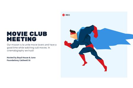 Szablon projektu Movie club meeting with Superhero Gift Certificate