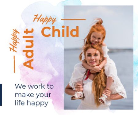 Modèle de visuel Happy Mother with Her Daughter - Medium Rectangle