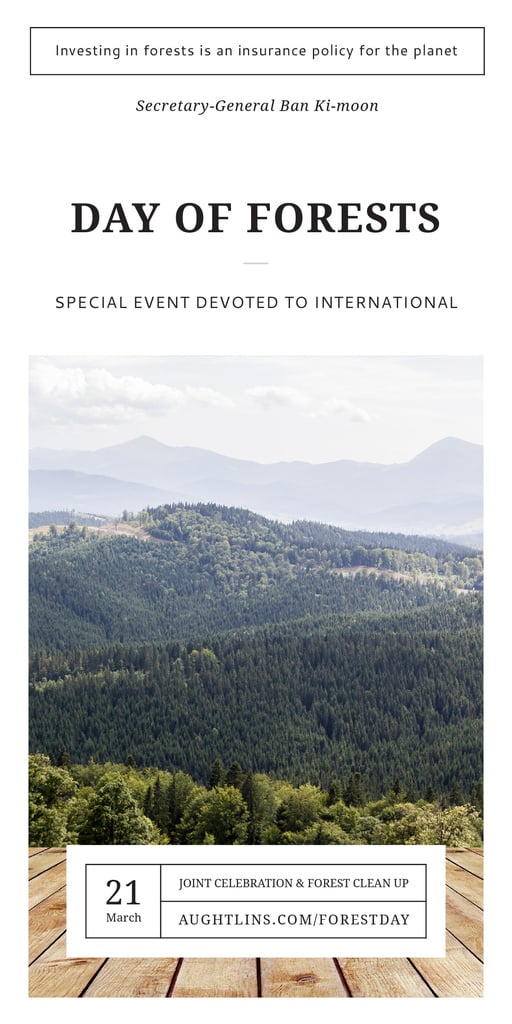 International Day of Forests Event Scenic Mountains Graphic Design Template