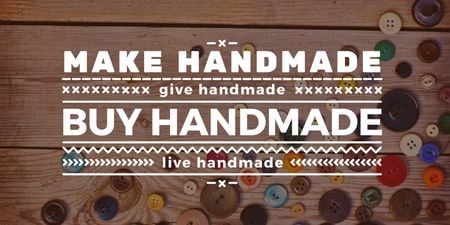 Handmade workshop with colorful buttons Twitter – шаблон для дизайна