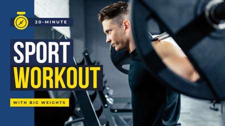 Template di design Gym Promotion Man Lifting Barbell Youtube Thumbnail