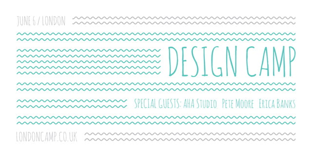 Design camp announcement on Blue waves Image Modelo de Design