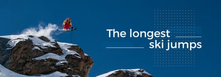 Ski Jumping Inspiration Man Skiing in Mountains Tumblr Design Template