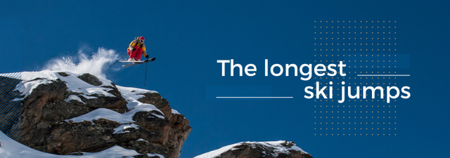 Designvorlage Ski Jumping Inspiration Man Skiing in Mountains für Tumblr
