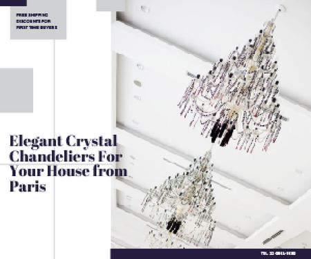 Elegant crystal chandeliers from Paris Medium Rectangle Modelo de Design