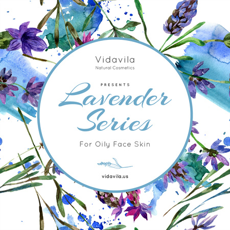 Natural Cosmetics Offer with Lavender drawings Instagram Design Template