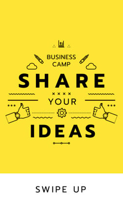 Plantilla de diseño de Business camp promotion icons in yellow Instagram Story 