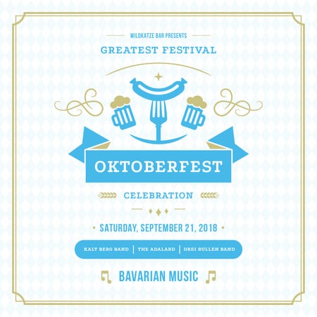 Designvorlage Traditional Oktoberfest treat for festival invitation für Instagram AD