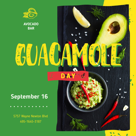 Mexican guacamole dish Instagram Modelo de Design