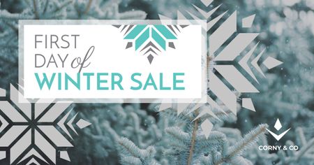First day of winter Sale Facebook AD Design Template