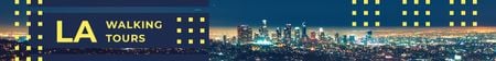 Los Angeles City at Night Leaderboard Šablona návrhu