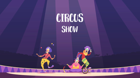 Circus Show Announcement Clowns on Arena Full HD video Design Template