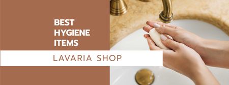 Soap ad with Hand Washing Facebook cover tervezősablon