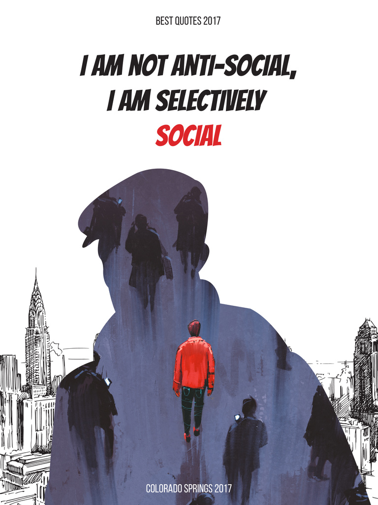 Ontwerpsjabloon van Poster US van Novel quote with Man in city