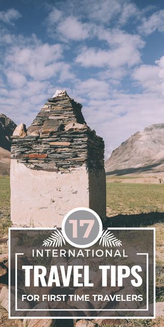 Travel Tips Stones Pillar in Mountains Graphic Design Template