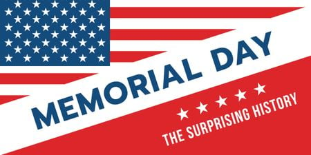 Modèle de visuel Joyeux Memorial Day Félicitations avec le drapeau américain - Image