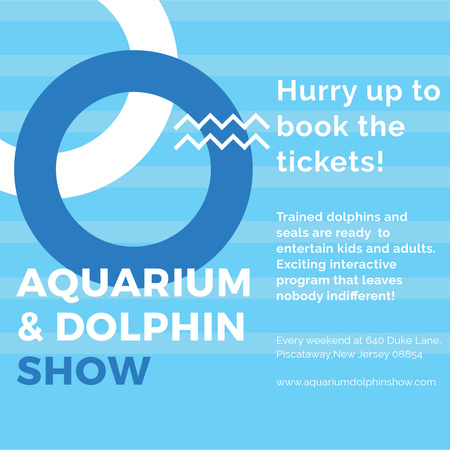 akvárium és delfin bemutató közlemény Instagram tervezősablon