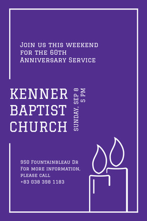 Baptist Church with Candles Pinterest Design Template