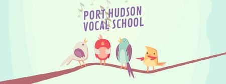 Vocal School Ad Birds Signing on Tree Branch Facebook Video cover Design Template