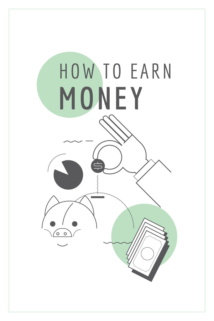 Designvorlage How to earn money Ad für Pinterest