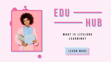 Education Courses Woman Holding Book Full HD video Design Template