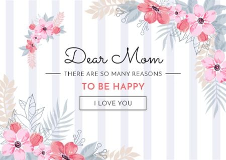 Happy Mother's Day Greeting Card Tasarım Şablonu