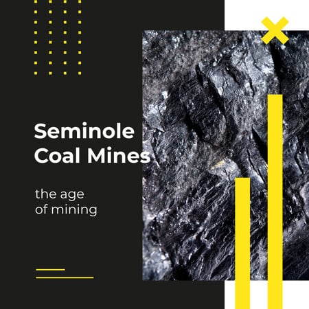 Mining Industry Black Coal Piece Instagram AD Modelo de Design