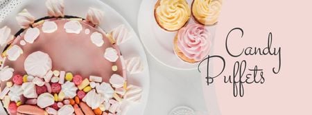 Designvorlage Bakery Promotion Sweet Pink Cake für Facebook cover