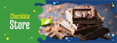Chocolate Pieces with Mint Facebook cover Modelo de Design