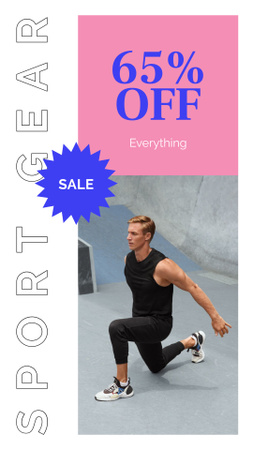 Sport Gear ad with Man training Instagram Story Design Template
