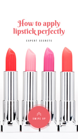 Beauty Store Lipsticks in Red Instagram Story tervezősablon