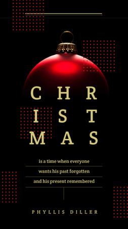 Plantilla de diseño de Shiny Christmas bauble with Quote Instagram Story 
