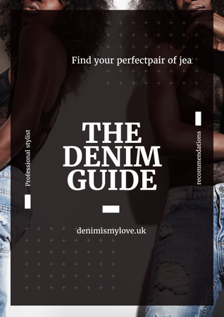 Denim guide with Attractive Women Poster tervezősablon