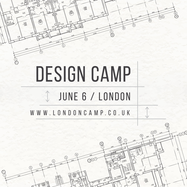 Design camp announcement on blueprint Instagram AD Design Template