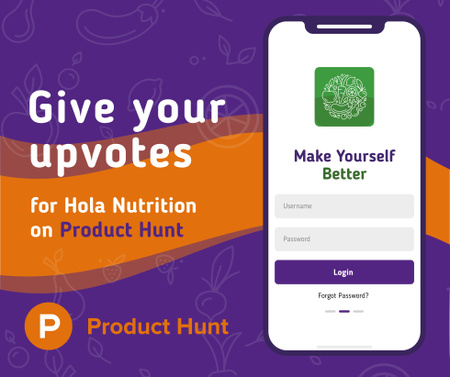 Product Hunt Campaign Ad Login Page on Screen Facebook Design Template