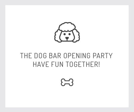 Designvorlage The dog bar opening party für Large Rectangle